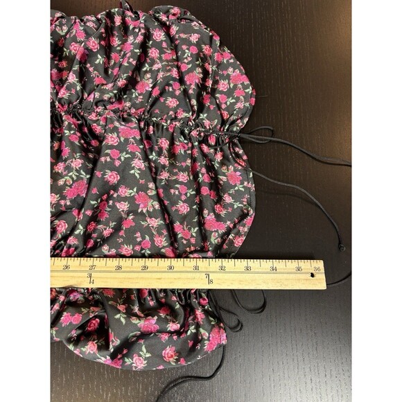 For Love & Lemons Melrose Corset Dress Black Red Floral Size XL Underwire - Picture 11 of 15